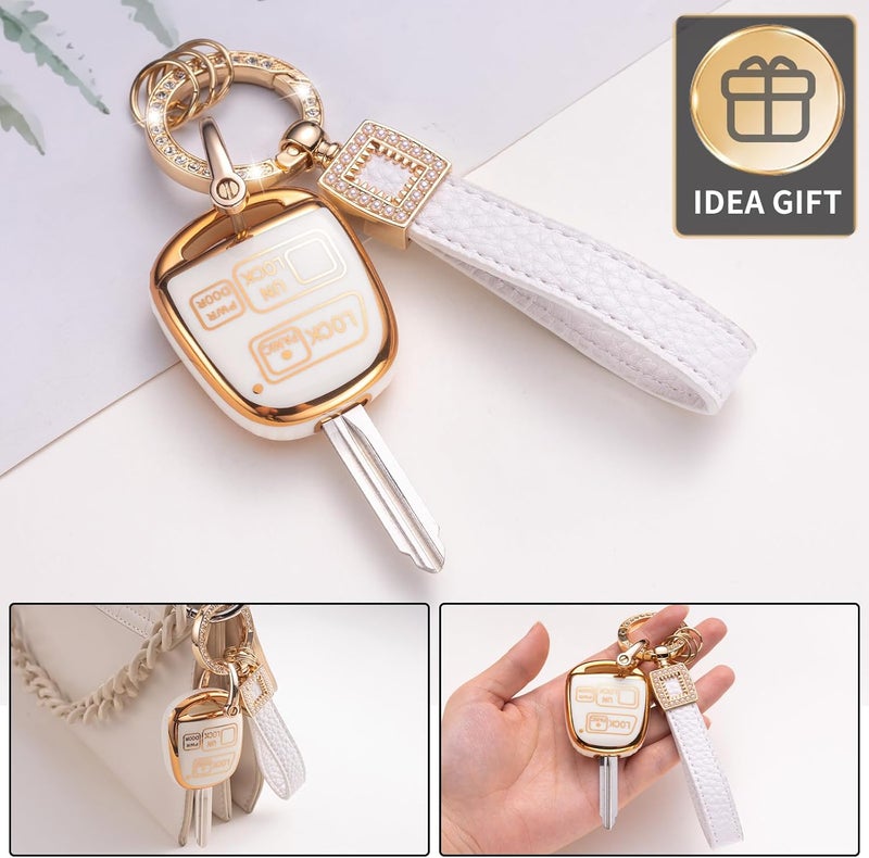 CACARLIKE for Lexus Key Fob Cover with Lexus Keychain, Fob Case Compatible with 2000-2006 ES GS is LS SC GX470 RX300 RX330 RX350 Smart Protector - Image 4